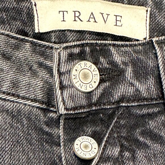 TRAVE‎ DENIM Lawson High Rise Button Fly Slim Straight Leg Jeans • 24 • grey - Picture 10 of 13